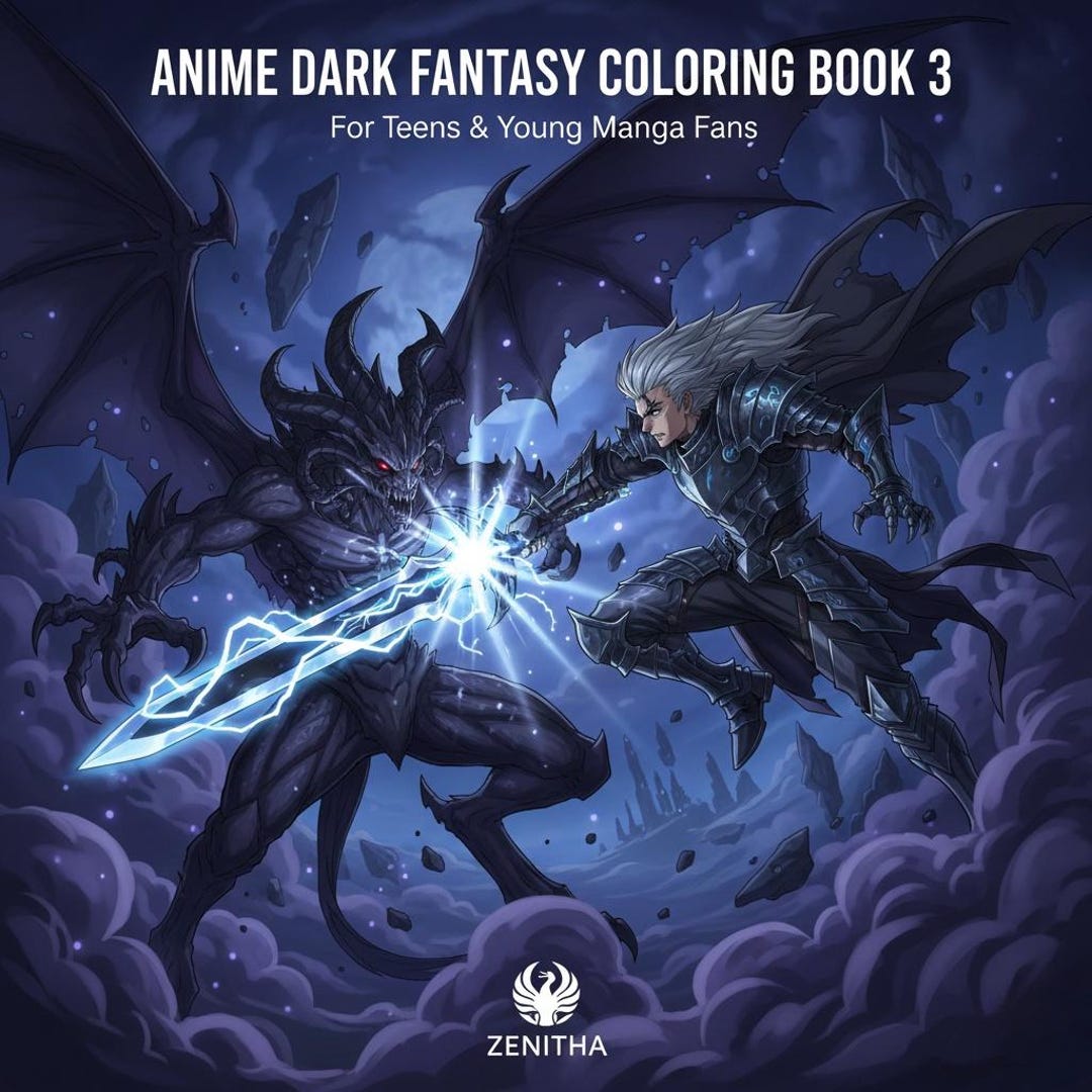 Livro de Colorir Anime Vol. 3 – Arte de Mangá de Fantasia Sombria (PDF ...