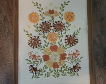 Vintage Embroidered Folk Art