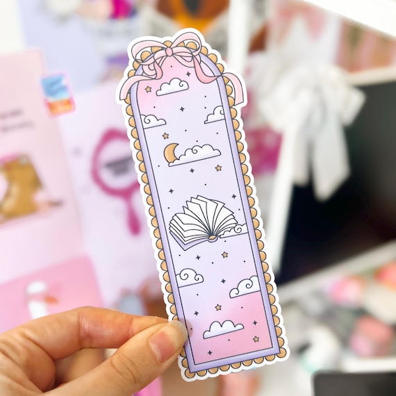 Late Night Readers Bookmark – Matte Pastel Bookish Bookmark | 300gsm Cardstock | Cute Cloud & Book Design | Menty BFFs