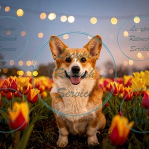 Tulip Field Digital Background Bokeh, Spring Tulip Photo Backdrop, Floral Digital Background for Pets, Family, Children,  Instant Download