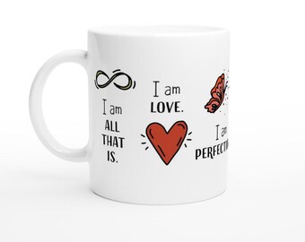 I Am Positive Affirmation Mug - Inspirational Ceramic Coffee Cup - Gift for Motivation Lovers