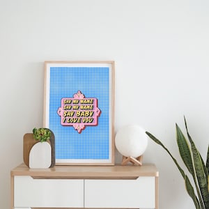 Di' il mio nome! Stampa d'arte l A5 A4 A3 l Illustration typographique, musique années 90