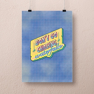 Stampa artistica Chasing Waterfalls l A5 A4 A3 l Illustration typographique, musique années 90