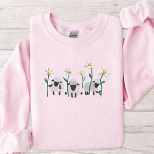 Daisy Jumper, Embroidery, Sweatshirt, Flowers, Grey Hoodie