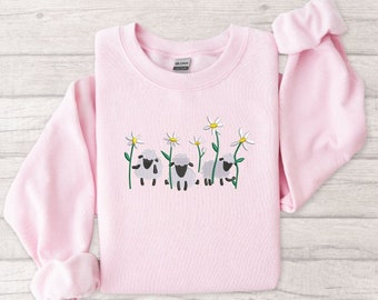 Broderad prästkragetröja, Blomtröja, Prästkrageälskare
