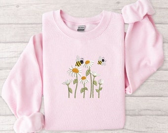 Broderad prästkragetröja, Blomtröja, Prästkrageälskare
