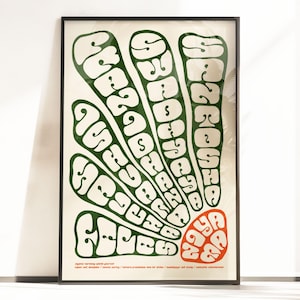 Yama Niyama Poster chlorella green variant. Large format print. Yoga wall art. Patanjali print. Ashtanga yoga gift. Beautiful yoga design