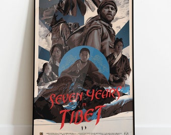 Seven Years in Tibet. Film poster. Movie poster. Alternative film poster