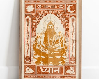 Dhyana - inspirational print. Yoga meditation. Do Your Future Self a Favour, Start Meditating Today - poster.