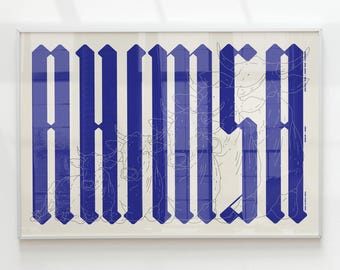 Ahimsa Yoga Poster | Indigo Colour Variant | Cruelty Free Life