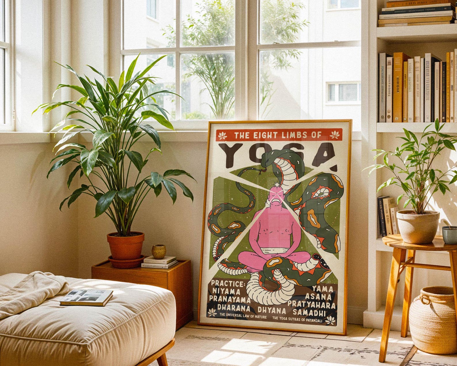 Eight Limbs of Yoga Poster, Pink Guru Ashtanga Art - Etsy