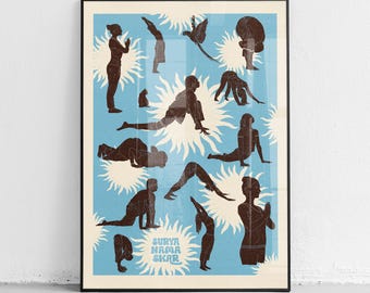 Surya Namaskar Poster. Blue Sky Variant