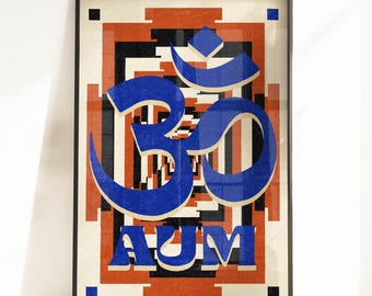 AUM Om Yoga Poster: Sanskrit Spiritual Symbol Wall Art