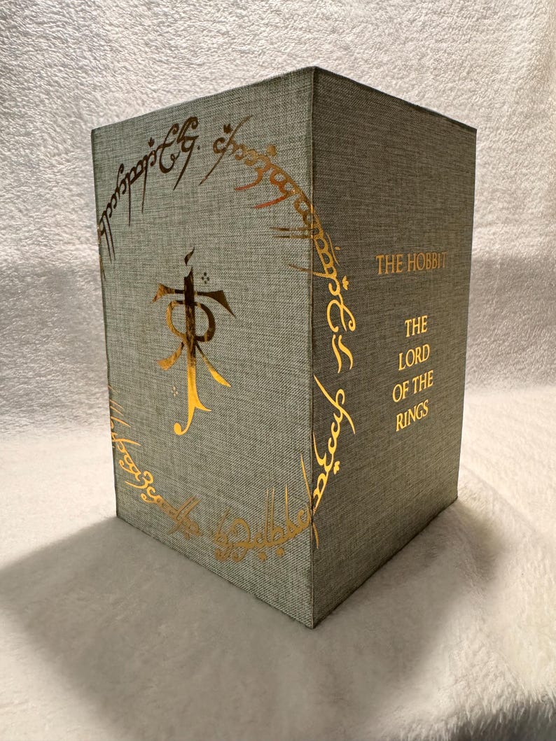 Libros reencuadernados de la trilogía de El Señor de los Anillos y El Hobbit, J.R.R Tolkien, ediciones especiales, hechos a mano, reencuadernados personalizados. imagen 8
