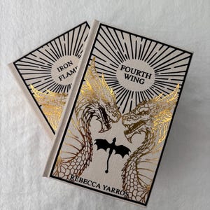 Fourth Wing and Iron Flame rebound book set, Rebecca Yarros, special edition, handmade, custom rebind