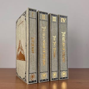 Libros reencuadernados de la trilogía de El Señor de los Anillos y El Hobbit, J.R.R Tolkien, ediciones especiales, hechos a mano, reencuadernados personalizados. imagen 2