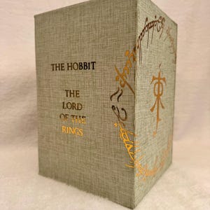 Libros reencuadernados de la trilogía de El Señor de los Anillos y El Hobbit, J.R.R Tolkien, ediciones especiales, hechos a mano, reencuadernados personalizados. imagen 9
