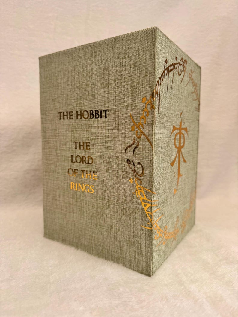 Libros reencuadernados de la trilogía de El Señor de los Anillos y El Hobbit, J.R.R Tolkien, ediciones especiales, hechos a mano, reencuadernados personalizados. imagen 9