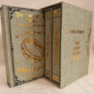 Libros reencuadernados de la trilogía de El Señor de los Anillos y El Hobbit, J.R.R Tolkien, ediciones especiales, hechos a mano, reencuadernados personalizados. imagen 10