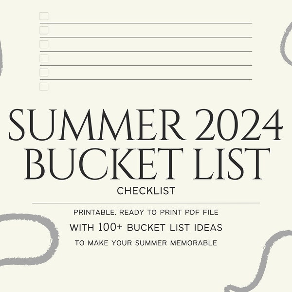 Summer Bucket List 2024 | 100+ Things You Need To Do Before Summer Ends | Summer To Do List | Summer Activities Checklist | Instant Download