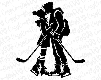 Hockey Romanze Svg Png Dxf Schnitt | Geschenk für Leseratten, Eishockey Fans | Trendige Bookish Spicy Romantische Sportbuch Kuss Sublimations Grafik
