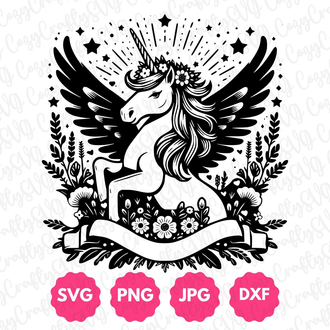 Pegasus Svg Png Dxf Cut | Fantasy Lovers Gift, Magical Mythical Unicorn ...