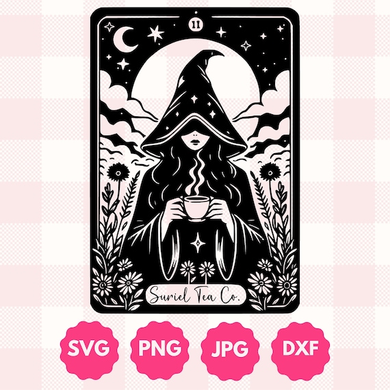 Suriel Tea Tarot Graphic | Gift for Bookworms, Fantasy Readers Gift, Mystical Bookish Tarot Card ACOTAR Inspired Svg, Png, Dxf Cut File, Jpg