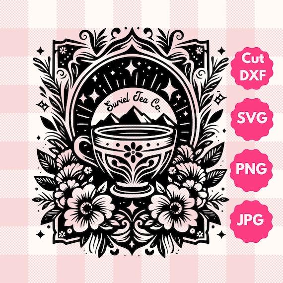 Suriel Tea Tarot Graphic | Gift for Bookworms, Fantasy Readers Gift, Mystical Bookish Tarot Card ACOTAR Inspired Svg, Png, Dxf Cut File, Jpg
