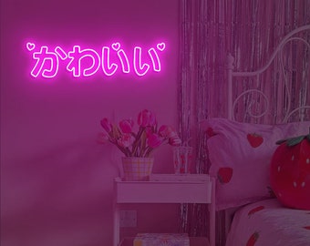 Kawaii japanische Kanji LED Neon Schild: Spielzimmer Dekor