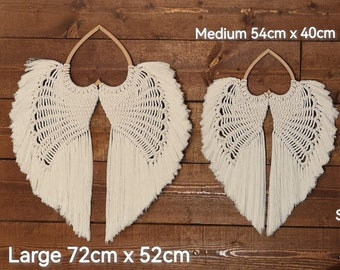 Neutral macramé angel wings