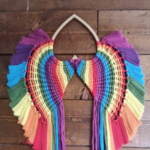 Chakra macrame angel wings Large 70 cm x 58cm