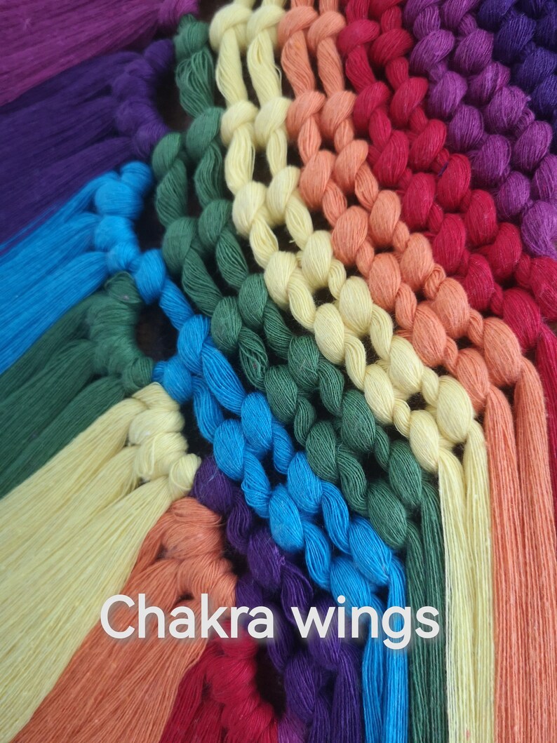 Chakra macrame angel wings image 5
