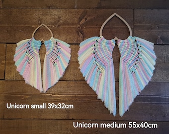Unicorn macramé angel wings