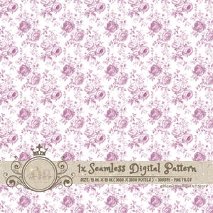 Pink Chinoiserie Roses Floral Seamless Patterns Chinoiserie Floral Digital Paper Wallpaper Scrapbook Paper Vintage Floral Seamless Patterns