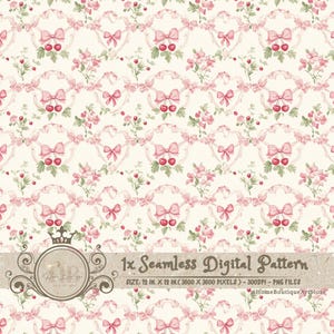 Vintage Schleifen Kirschen Muster Kirschen Florale Musterdesigns Vintage Bögen Aquarell Papier Stoff Florale Tapete Scrapbook DIY Handwerk