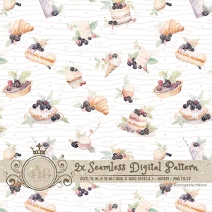 Doces Guloseimas Sobremesa Papel Digital Aquarela Doces Guloseimas Padrão Sem Costura Sobremesa Papel Digital Doces Guloseimas Sobremesa Papel Scrapbook Presente