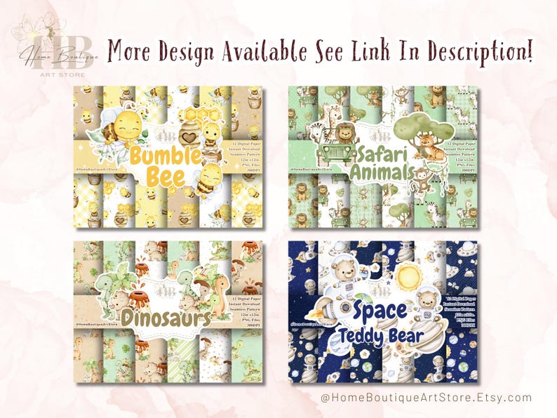 Watercolor Bumble Bee Digital Paper Pack Bee Ladybug Seamless Pattern ...