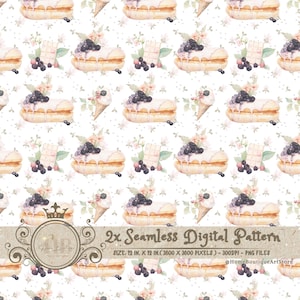 Doces Guloseimas Sobremesa Papel Digital Aquarela Doces Guloseimas Padrão Sem Costura Sobremesa Papel Digital Doces Guloseimas Sobremesa Papel Scrapbook Presente