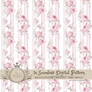 Carta da parati digitale rosa con motivo a strisce floreali senza soluzione di continuità, carta da parati con ritagli, carta da parati con motivo a strisce floreali rosa, carta da parati vintage in tessuto rosa, carta da matrimonio