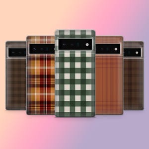 Funda para teléfono con cuadros escoceses, funda a cuadros escoceses para Google Pixel 8A, 8Pro, 7Pro, 7A, 6A, Samsung S24, S23Fe, A15, A54, iPhone 15, 14, 13, X