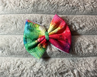 Rainbow Watercolor Bow