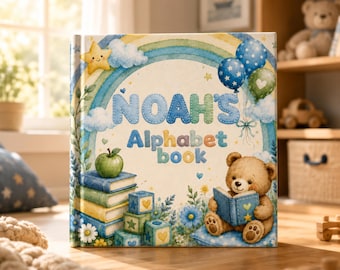 Personalisiertes ABC-Buch für Kinder | ABC-Buch mit individuellem Namen | Geschenk zur Babyparty | Erinnerungsstück zum ersten Geburtstag
