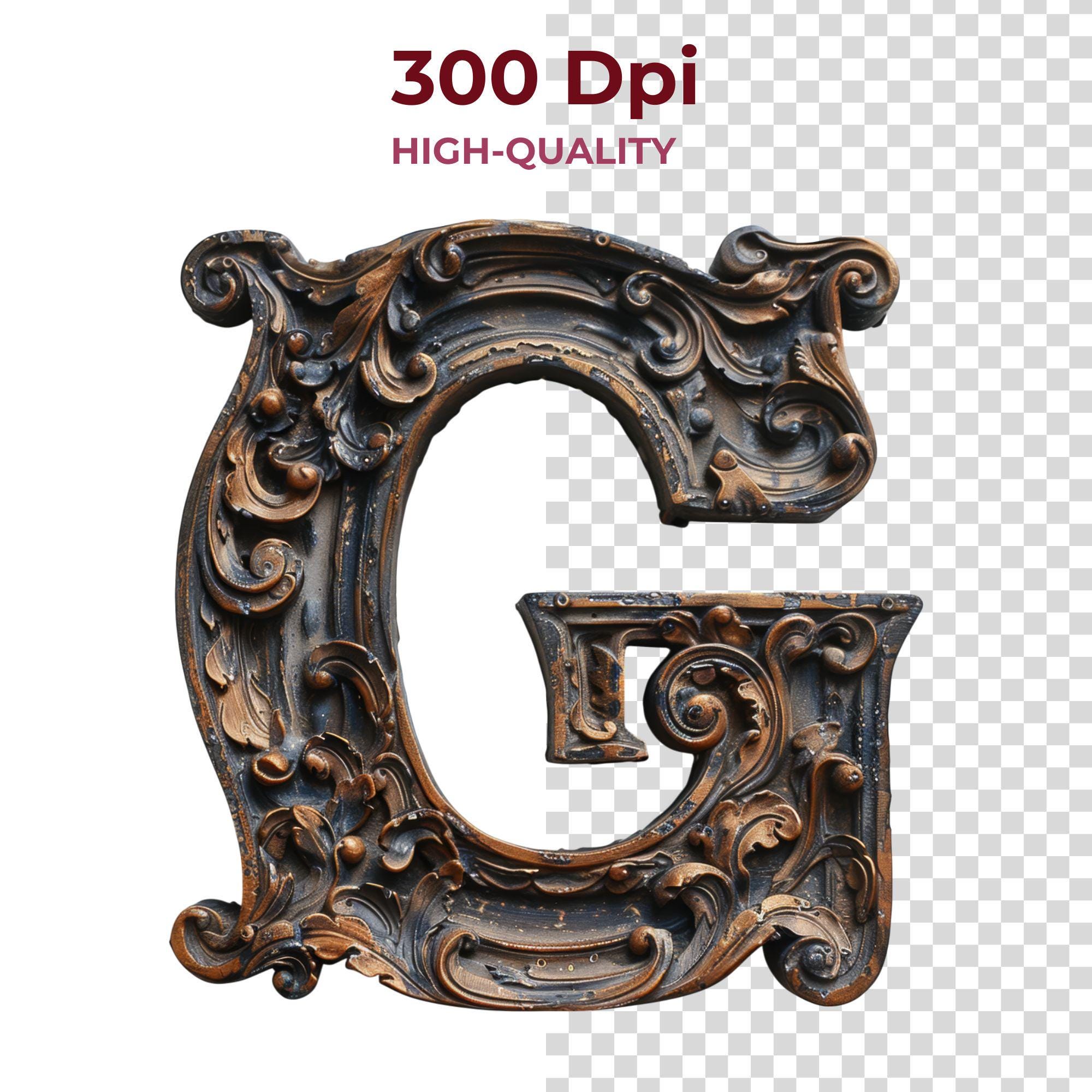 Victorian Alphabet Clipart PNG: Ornate Antique Letters & Numbers ...