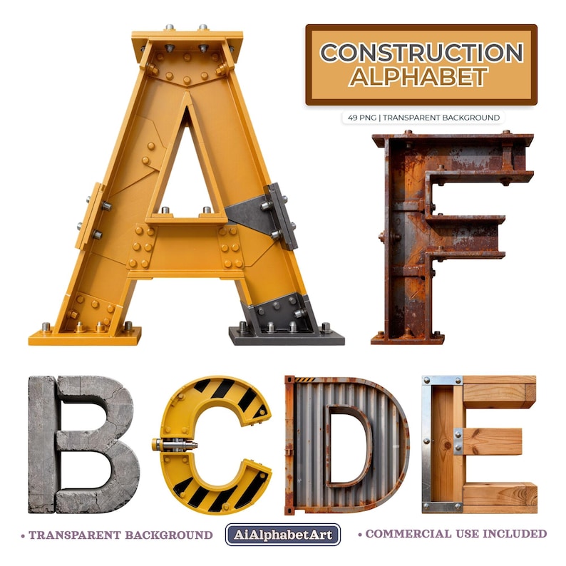 Construction Alphabet PNG | 49 PNG Transparent | 3500px | Commercial ...