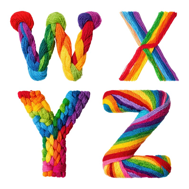 Yarn Letter R Rainbow Yarn Alphabet PNG Letters & Numbers | Fiber Art Monogram ...