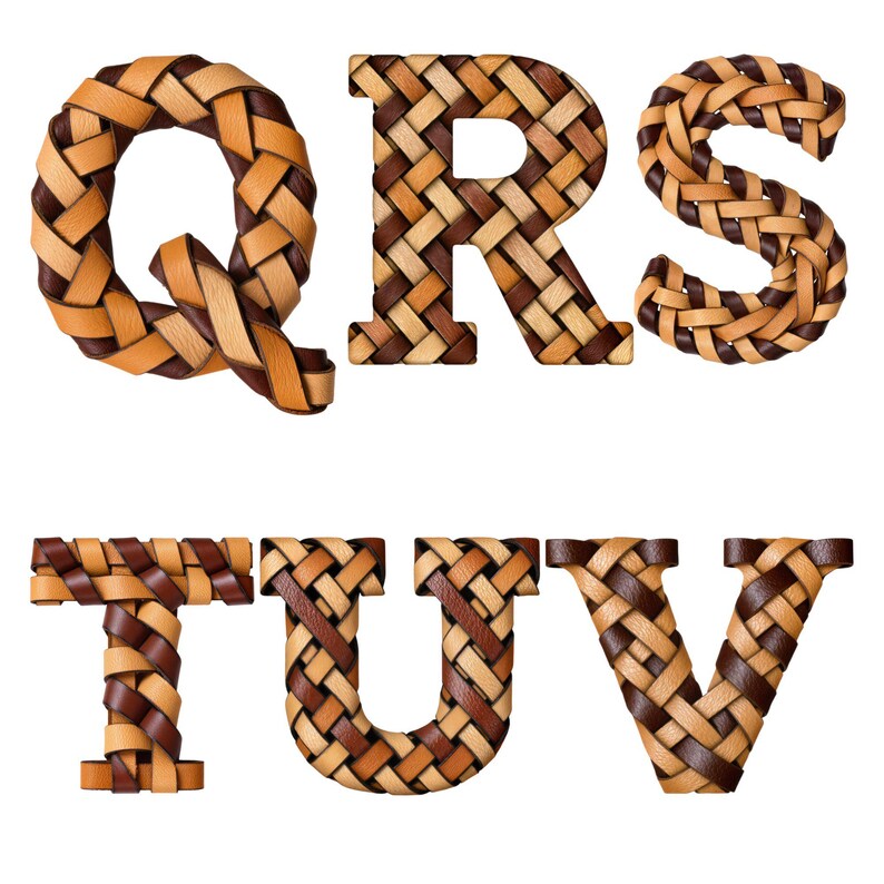 Woven Leather Alphabet PNG: Braided Western Font (digital Download) - Etsy