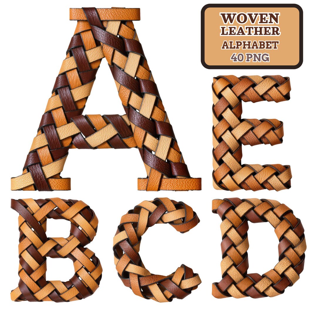 Woven Leather Alphabet PNG: Braided Western Font (digital Download) - Etsy