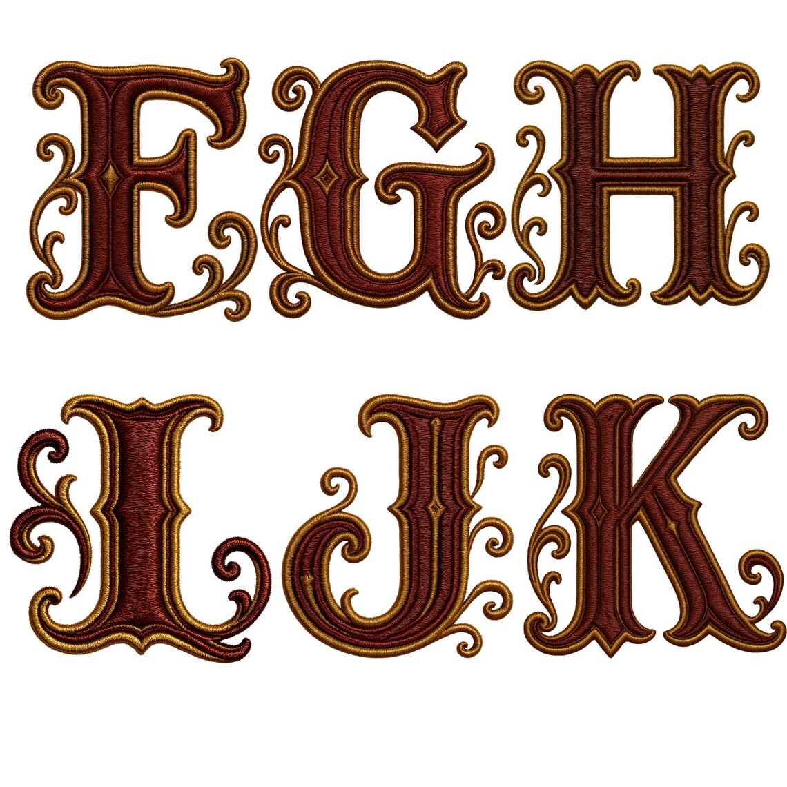 Victorian Scrollwork Embroidered Alphabet PNG | Letters, Numbers ...