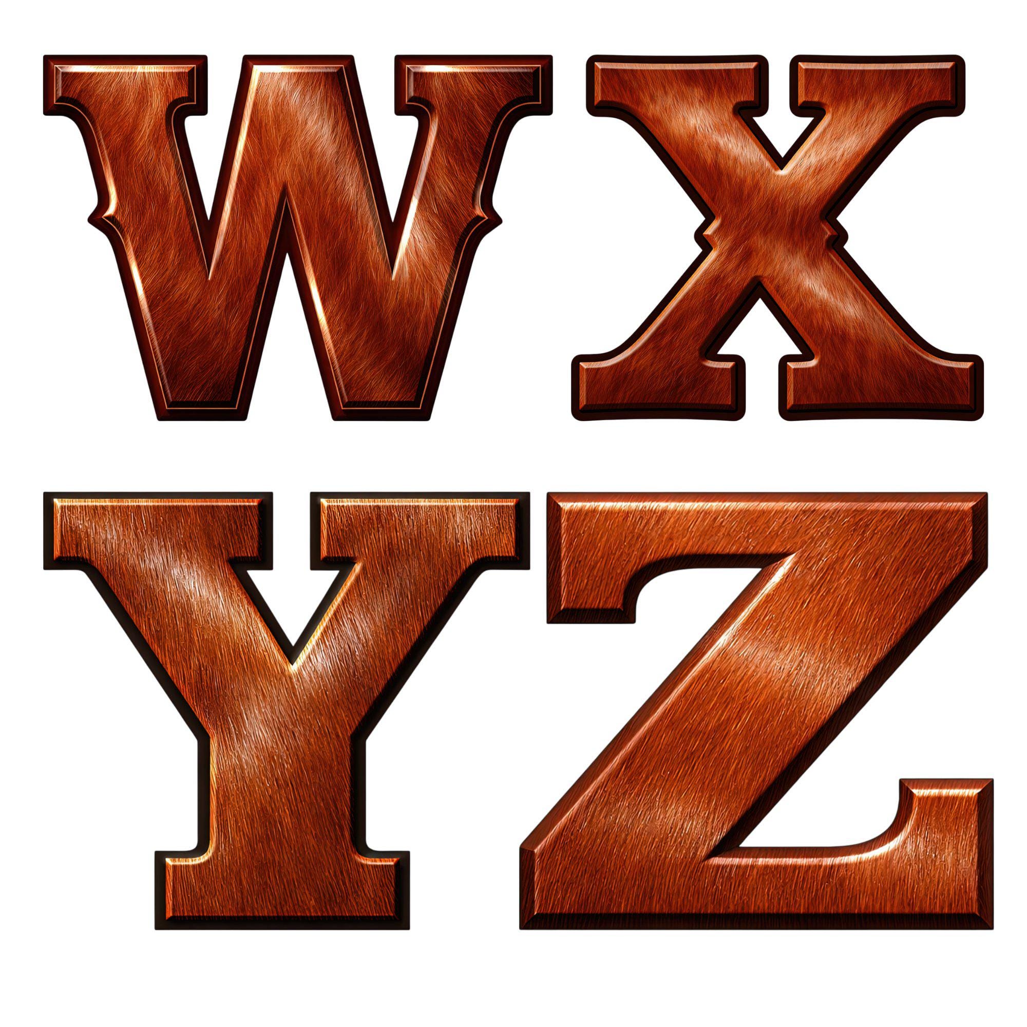 Eastern Rodeo Type Face Chestnut Coat Western Alphabet PNG Set | Cowboy Leather Letter Clipart ...