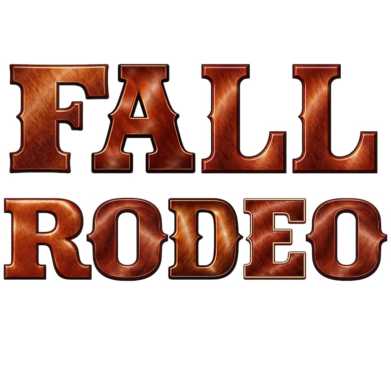 Eastern Rodeo Type Face Chestnut Coat Western Alphabet PNG Set | Cowboy Leather Letter Clipart ...